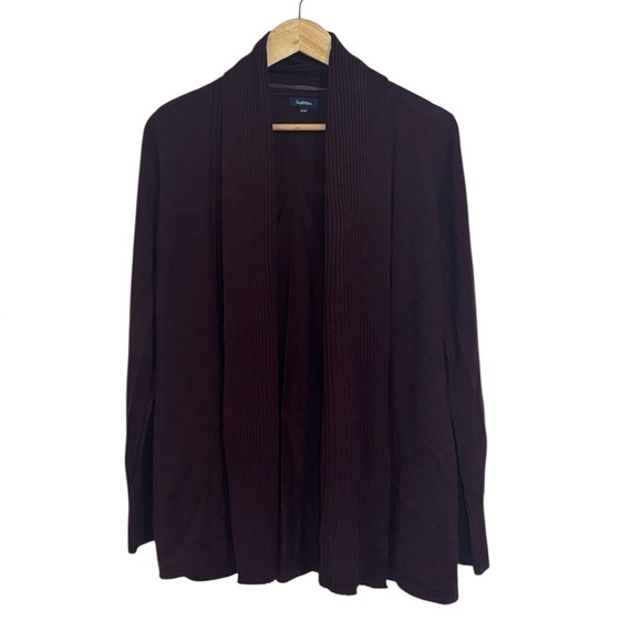 Reitmans Sweaters - Reitmans Deep Plum Open Cardigan,